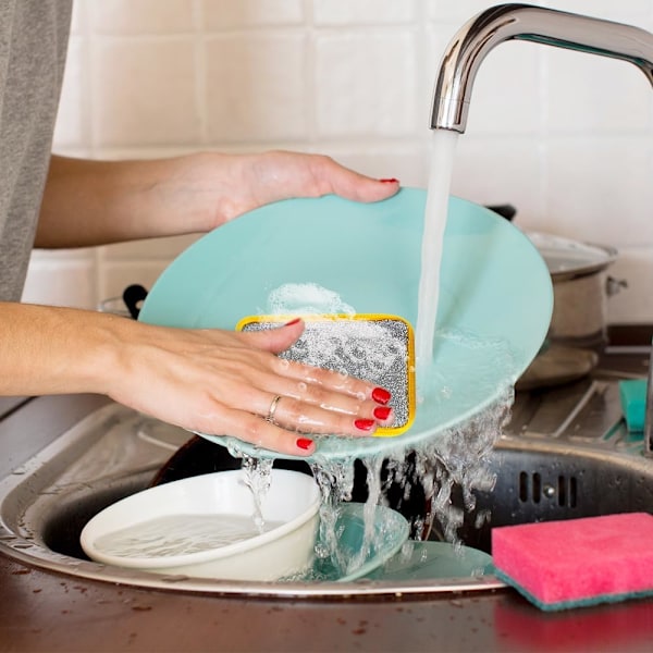 Disksvamp, dubbelsidig köksdisktrasa, absorberande svamp för flera ändamål, diskrengöringsdyna för skålar, diskmaskin för kök 10pcs