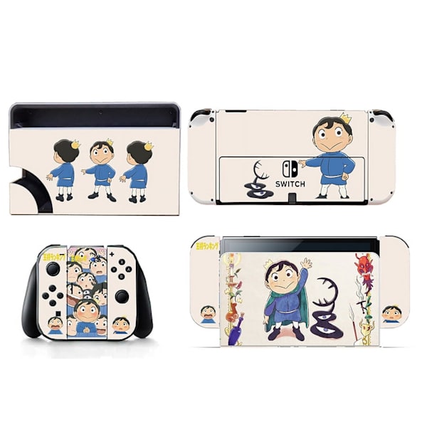 Sopii Switch OLED -tarroille, söpö anime, söpö lapsi, Bojji, pölytiivis, naarmuuntumaton ja värikäs tarra (Ranking of Kings03) Style15