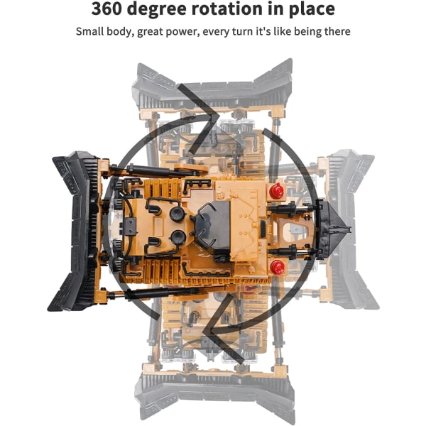 RC Bulldozer 1/24 2.4GHz 9CH RC Anleggsbil Ingeniørkjøretøy Pedagogiske leker for barn med lysmusikk