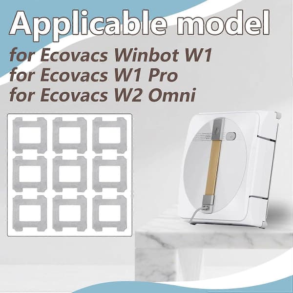 Ecovacs Winbot W1/W1 Pro/W2 Omni Window Cleaning Robot Mop Pads 9-pack