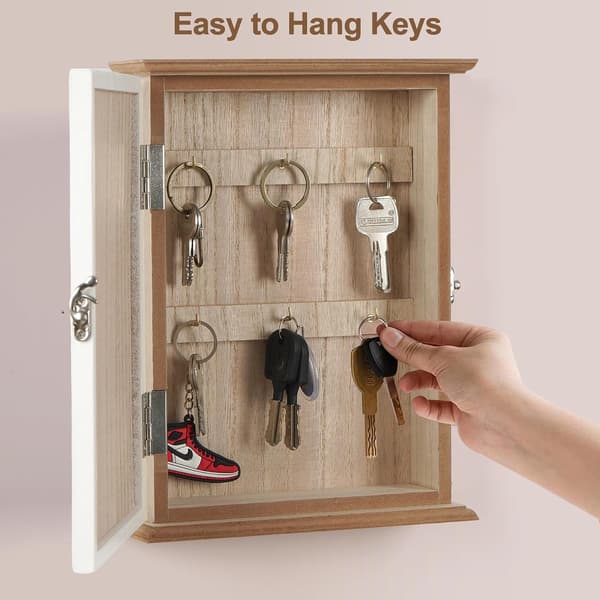 Key Holder for Wall, Key Holder Wall Mount, Key Hooks Hanging Key Rack Wall Key Holder, Wooden Key Hanger Wall Mount
