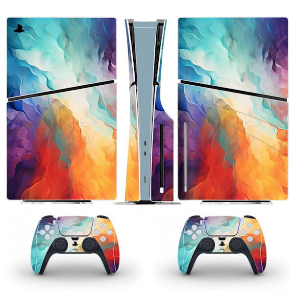 Playstation 5 Slim Ps5 Slim Flerfarget Dekal Og Klistremerker Til Kontroller, Riperesistent (Disk) Style15