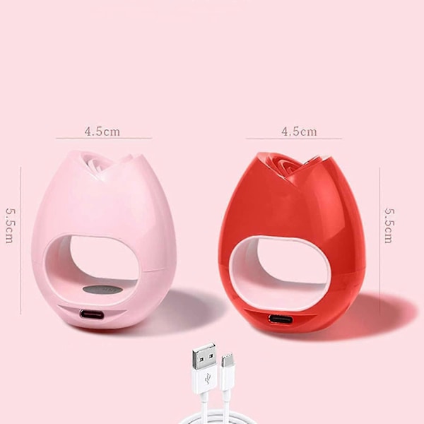 16W Nageltorkare UV-LED-lampa Bärbar Knapp UV-LED-lampa Nagelkonstverktyg Rosform Nageltorkare för Gellack Manikyr (vit