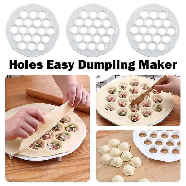 Kreativ 19-hullers dumplingmaskine, doven dumplingmaskine, dumplingform, dumplingplade, rund