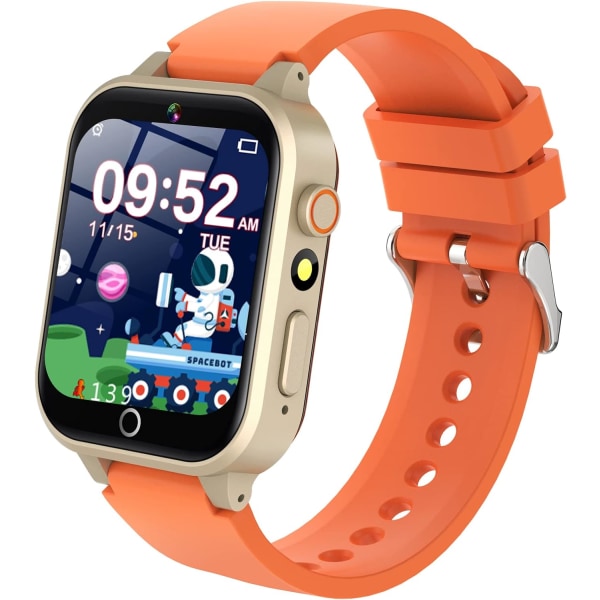 Smart watch för barn HD Touchscreen Kamera 26 spel Musikspelare Video Alarm Stegräknare, Pojkar Flickor Leksaker Födelsedagspresenter för 4-12 år (orange)