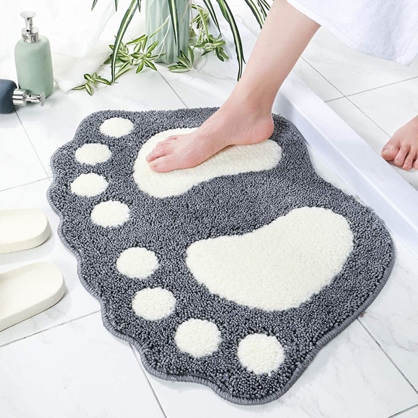 Badeværelsesmåtter Vandabsorberende Skridsikker måtte Brugt i Badeværelse, Brusebad, Værelse, Etc. Blød Mikrofiber Bademåtte Maskine (19x26'')