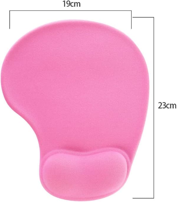 Musemåtte med gel, musemåtte med håndledsstøtte - Med behagelig gel-håndledsstøtte - Skridsikker gummibase, ergonomisk Rosa Pink