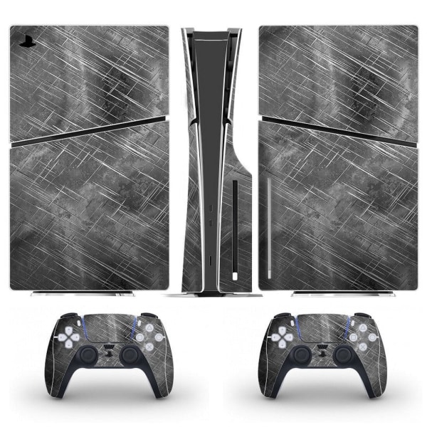 Playstation 5 Slim Ps5 Slim Grå Hud Decal Og Controller Stickersæt, Ridsefast (Disk) Style15