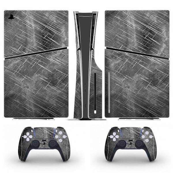 Playstation 5 Slim Ps5 Slim Grå Skin Dekal Och Controller Stickers Set, Reptålig (Disk) Style15