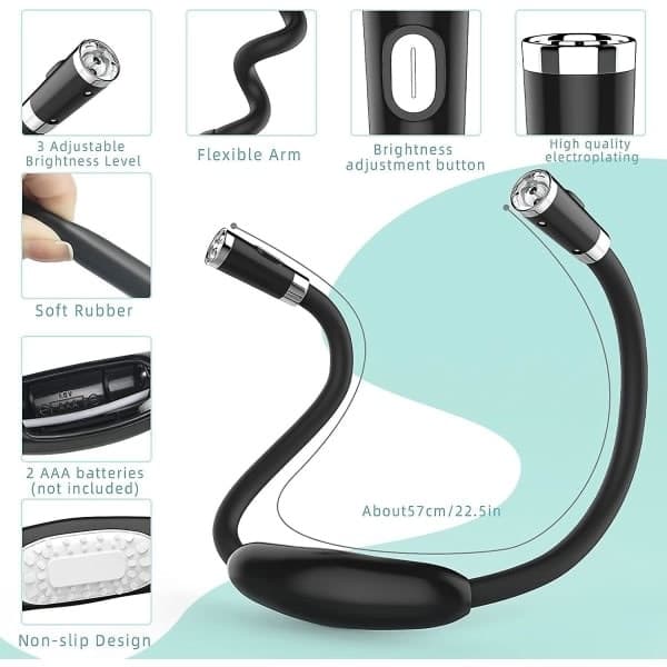 LED Reading Light, Neck Light Hands-Free Flexible Around the Neck Battery