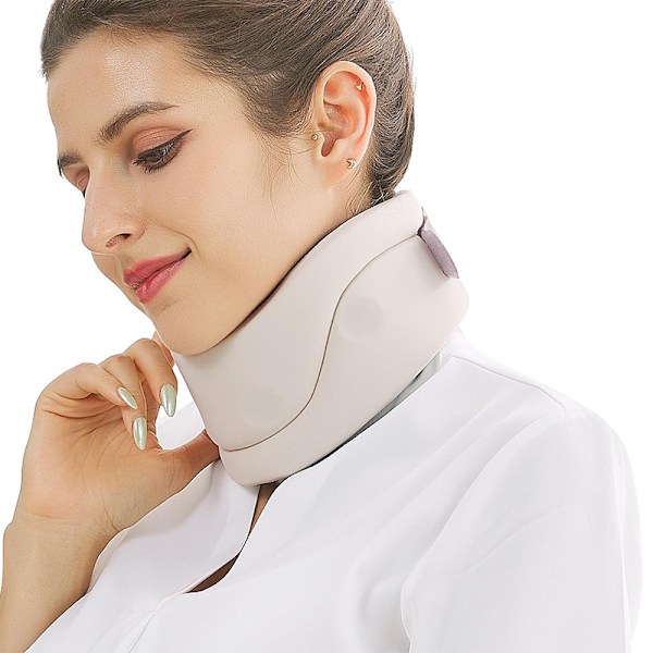 Nackkudde, mjukt skumhalsskydd för sömn, nackstöd, lindring av nacksmärta, överdrag för att hålla kotorna stabila Off-white L【43-48cm】