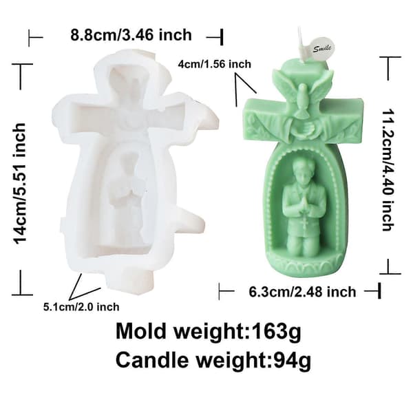 3D Silikonform Kyrkobön Pojke/Flicka Ljusform Epoxihartsformar för Prydnad Aromaterapi Hantverksformar