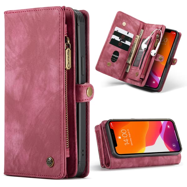 CaseMe 008 Series läderfodral, iPhone 12 Pro Max, röd red