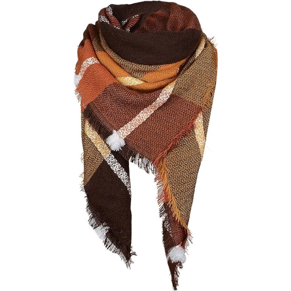 Women's Cozy Warm Winter Fall Blanket Scarf Stylish Soft Chunky Checked Giant Scarves Shawls