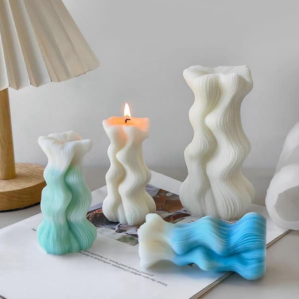 Kreativ stribet stearinlys silikoneform elegant stjerne duftlys silikoneform til fester og bryllupsdekorationer