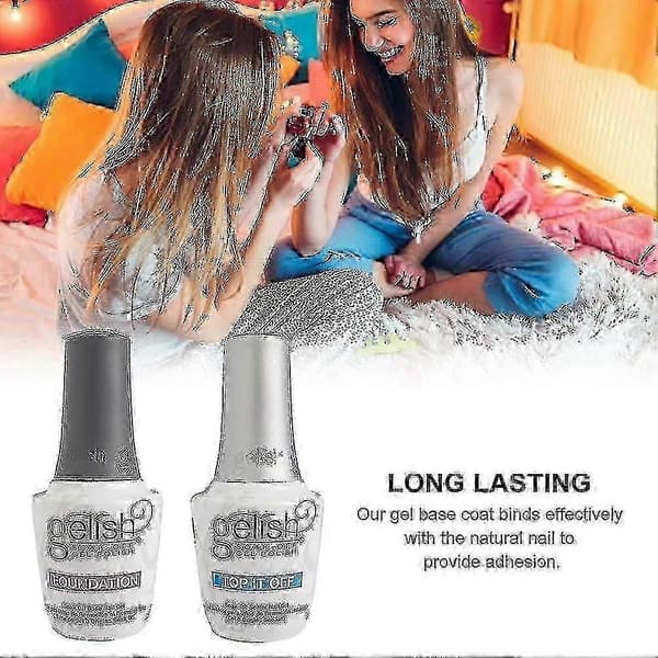 2st Top Sealer Långvarigt Nagellack Set Nybörjare Soak Off Foundation Base_tgz