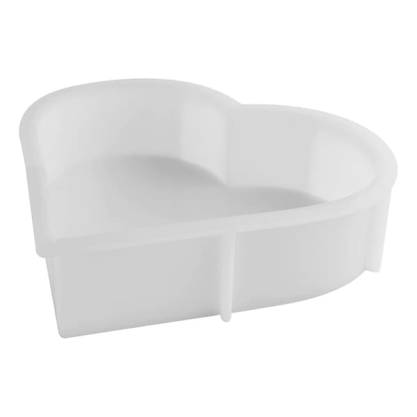 Store silikoneforme til harpiks, hjerteharpiksform, epoxyharpiksforme til blomsterkonservering, harpikskunststøbning White