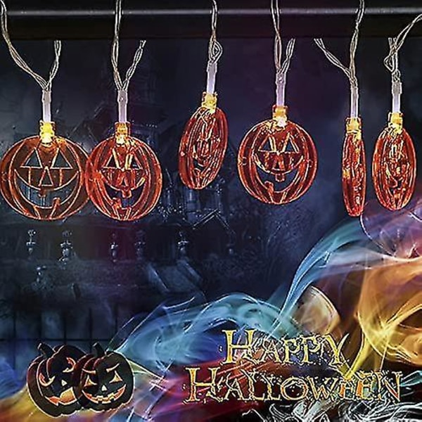 Ulkokäyttöön 6m 40 Led Aurinkokennovalot Halloweeniin, Ulkokoristeet Juhliin, Halloweeniin, Puutarhaan, Lomaan, Syksyyn, Kurpitsalyhty Lämmin Valo