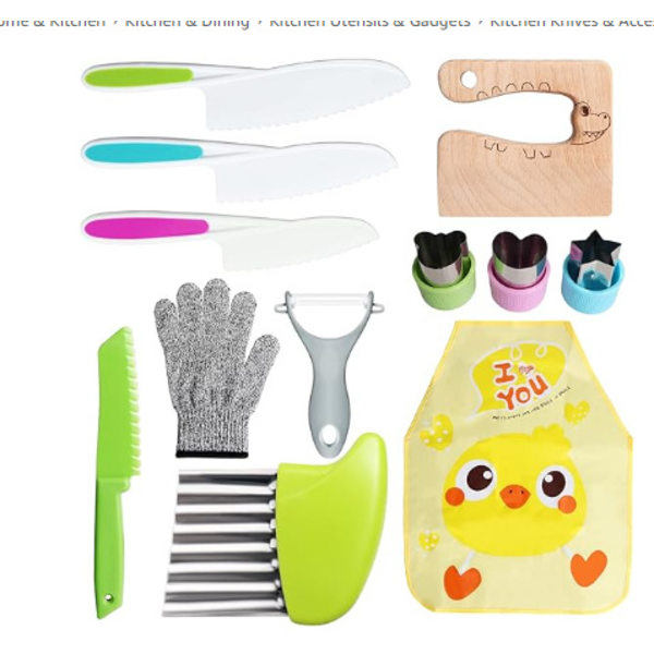 Lasten leivontakeittiöveitset Keittiösetti Keittiövälineet lapsille Monivärinen 12-piece set-1