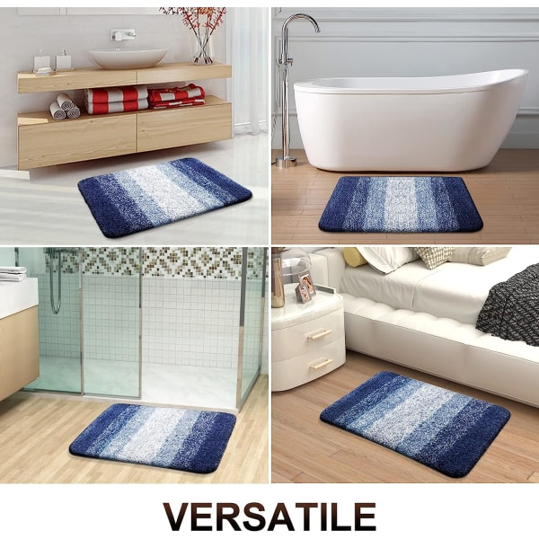 Luksuriøs Badeværelsesmåtte 24x16, Ekstra Blød og Absorberende Mikrofiber Bademåtte, Skridsikker Plysset Shaggy Badetæppe
