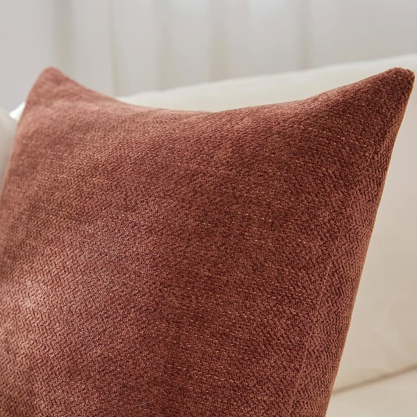 Midjeputetrekk 12x20 tommer 2-delt sett med rødt keramisk rustdekorativt pyntetrekk til sofa, rektangulært pyntetrekk med funksjon