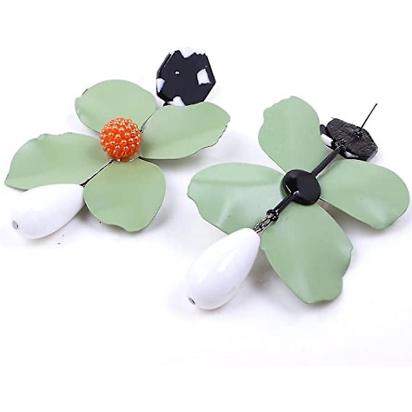 Legering Blomdrop Resin Halsband Örhängen Kvinnor Flickor Grön