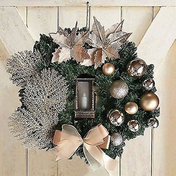 Julkrans Konstgjorda Blommor Champagne 25cm Julkransar Julkrans För Inomhus Utomhus Juldekoration För Dörr Vägg Fönster