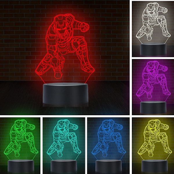 Barnleksaker 3D nattlampa, 3D Illusion nattlampa, LED nattlampa Smart Touch Dimmer Lights 7 Färgförändrande Dekorlampa, Rumdekor, Presenter
