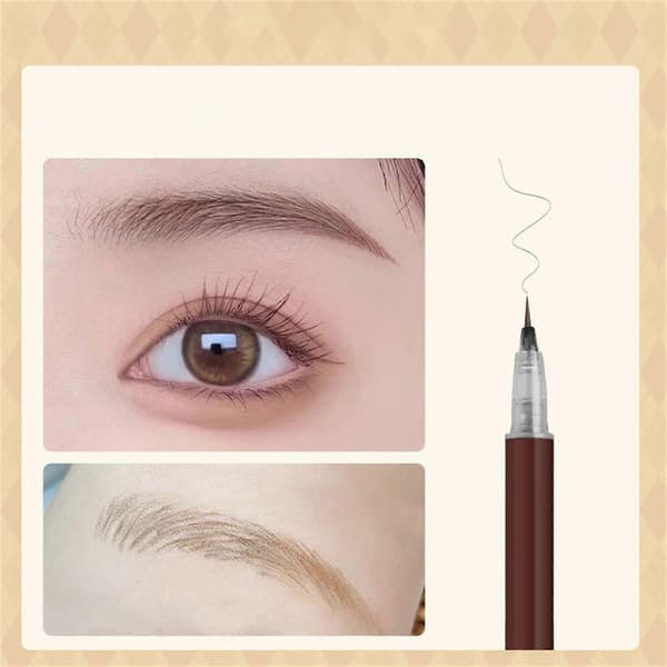 Vattentät ögonbrynspenna för naturliga streck, långvarig microblading, resevänlig 1 ml
