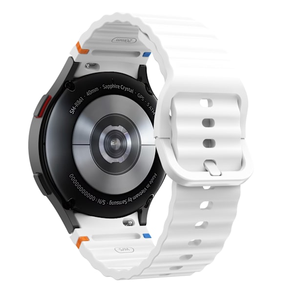 SimpleThings No Gap Sport Silikoniranneke Samsung Galaxy Watch 7/6/5/4:lle White Watch7/FE/6/5/5Pro/4