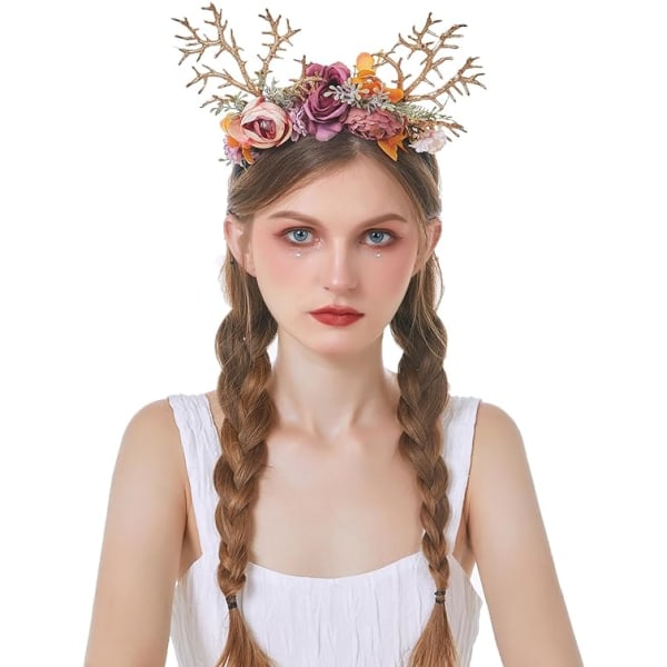 Adjustable Flower Headband Floral Garland Crown Halo Headpiece Wedding Festival Party