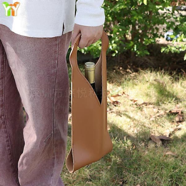 Stylish Portable PU Leather Wine Bag for Travel