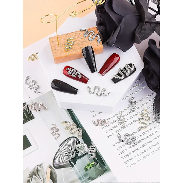 16 stycken orm nagelcharms strass metallcharm för naglar legering ab kristaller ädelstenar diamanter för nagel flatback nagelkonst strass för kvinnor flickor N
