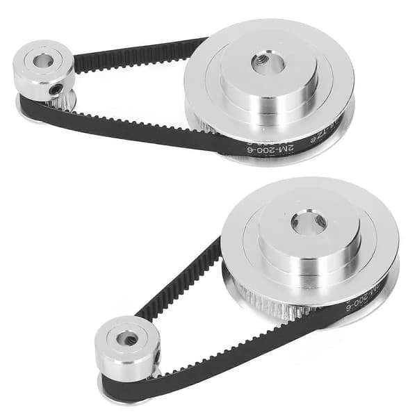 Synkront Hjul GT2 Timing Remhjul Set 60T 8mm + 20T 5mm med 2st 200mm Längd 6mm Bredd Rem