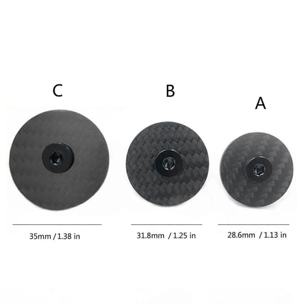 Kulfiber Headset Caps med sorte titaniumskruer til forbedring af cykelydelsen OD1 28.6mm F fork