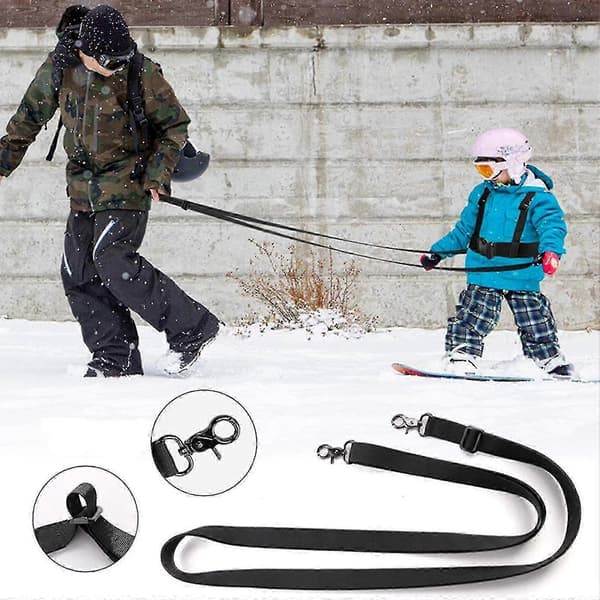 Skisele til børn Begynder Skitræningssele Skøjteløb Snowboard js Black