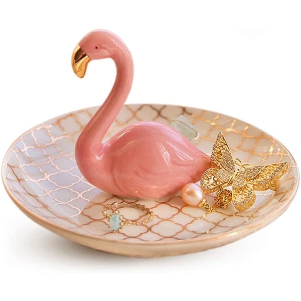 Gaver til kvinner, Flamingo Ring Holder Smykkeskål, Ringfat for Ring Halskjede Ørepynt Smykkeholder, Bursdag Jul Valentinsdag Gaver til kvinner