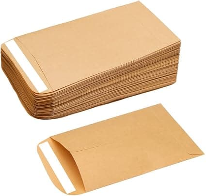 120 pcs Small Brown Envelopes - Self-Adhesive, Multifunctional for Money, Seeds, Notes, Beads (2.4 * 3.9 inches)