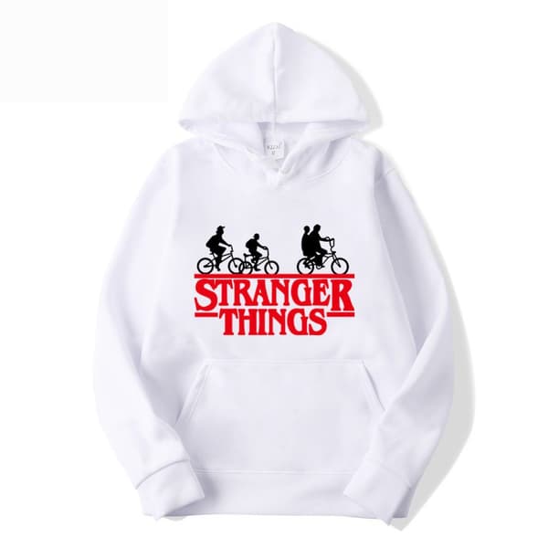Stranger Things Printed Pullover Hoodie with Fleece Jacket - White - Size 2XL White 2XL White White 2XL