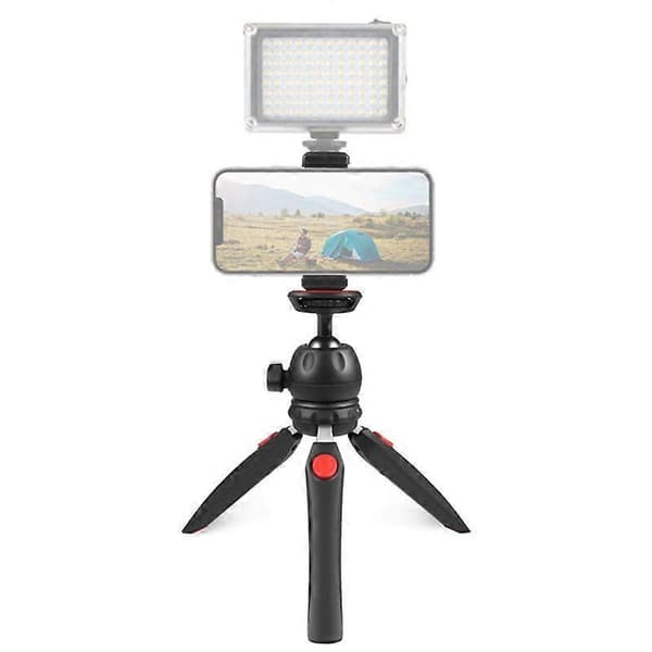 Bærbar brakett VLOG Live Stabilisator Stativ med telefonklips, rød