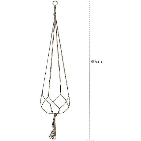 6 kpl makramee-riippuköysi sisä- ja ulkokukkakasveille - 80cm wuqx