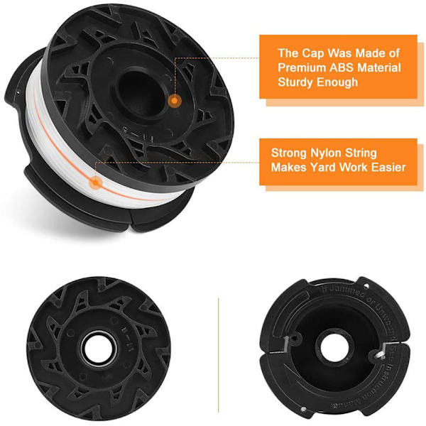 3/4/6 kappaletta vaihdettava yhteensopiva BLACK+DECKER AF-100 Trimmer Spool - 6 pakkaus