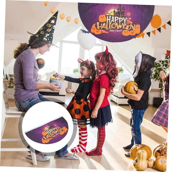 Kaiteen koriste ulkoliput Halloween-fanilippu Kurpitsaviirin oranssi lippukoriste Ulkokoriste Ulkokyltti Halloween-lippu
