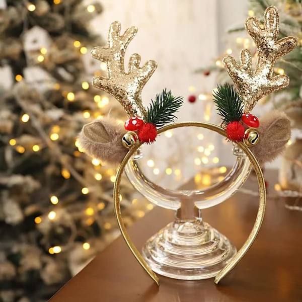 Julehovedbånd Renser Gevir Glitter Hovedbånd Hårklemmer Hårbøjle Pige Ferie Skønhed Hovedbeklædning-2 Stk