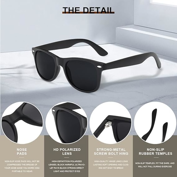 Solglasögon män polariserade solglasögon för kvinnor Trendiga retro spegelglas för bilkörning Fiske UV400-skydd