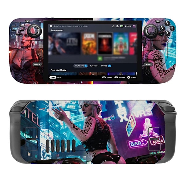 Steam Deck-klistermærker, Cyberpunk 2077-klistermærker, klistermærker til spillekonsoller, klistermærker til hele kroppen, ridsefast og støvtæt (LCD-skærm) Style09