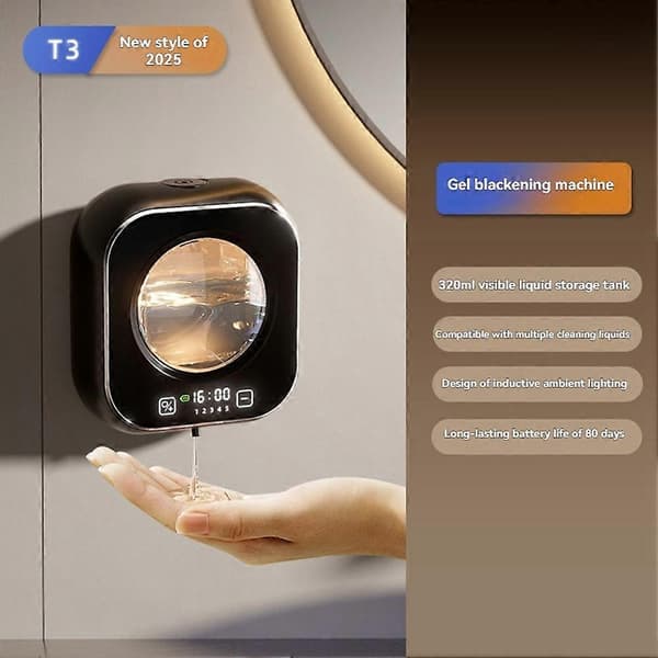 Smart Automatisk Handtvätt Infraröd Sensor Flytande Gel Tvåldispenser med Digital Temperaturdisplay för Kök B
