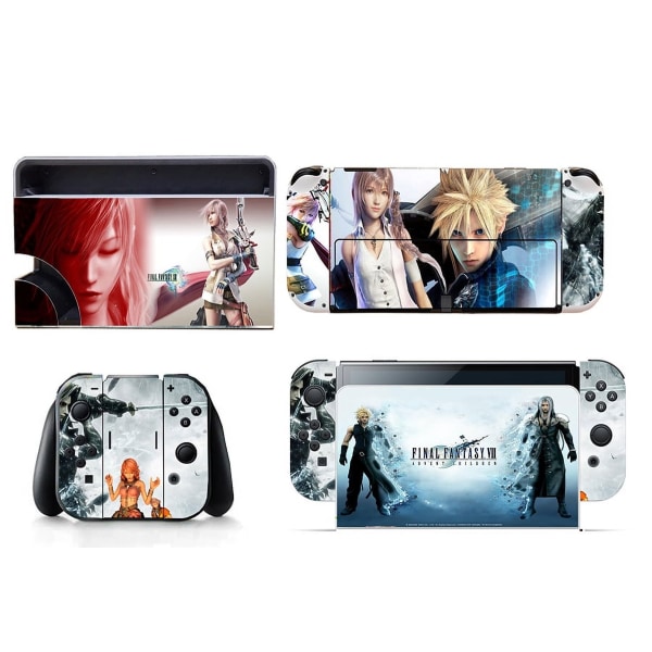 Sopii Switch OLED -tarroille, Final Fantasy，pölytiivis, naarmuuntumaton ja värikäs tarra（FF7） Style03