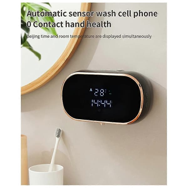 Sensor Sæbedispenser Automatisk Skummende Håndvask Dispenser Vægmonteret Flydende Sæbedispenser til Badeværelse Køkken Hvid