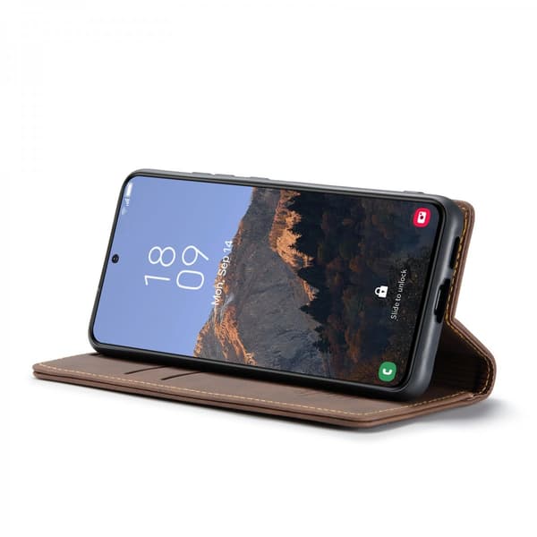 CaseMe Slim Wallet Case Samsung Galaxy S23 Plus Brown